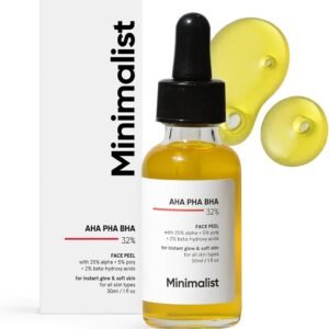 Minimalist 32% AHA BHA PHA Peeling Solution for Glowing Skin, Smooth Texture & Pore Cleansing | Weekend Facial Exfoliant Peel for Deep Pore Cleansing | For Women & Men | 1 Fl Oz / 30 ml
