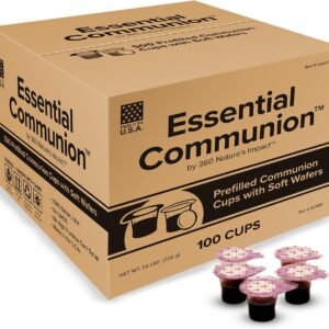 Prefilled Communion Cups and Wafer Set for Holy Eucharist Celebration in Hospitals, Summer Camps & More, Box of 100, Made with Concord Grape Juice & Wafer