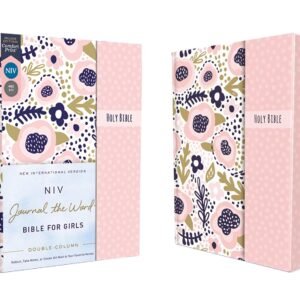 NIV, Journal the Word Bible for Girls, Double-Column, Hardcover, Pink, Magnetic Closure, Red Letter, Comfort Print: Reflect, Take Notes, or Create Art Next to Your Favorite Verses